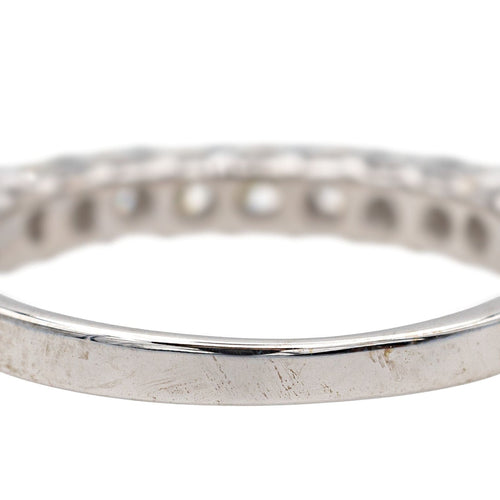 Bague 52 Bague Demi alliance Or blanc Diamant 58 Facettes 3743722CN