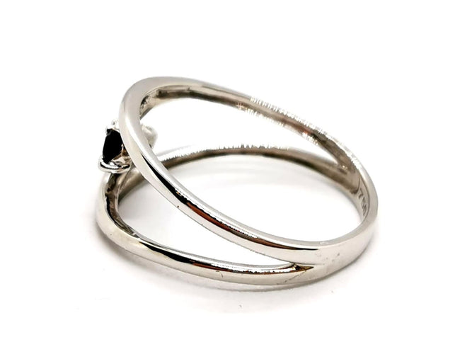 Bague 58 Bague Or blanc Saphir 58 Facettes 1180544CD