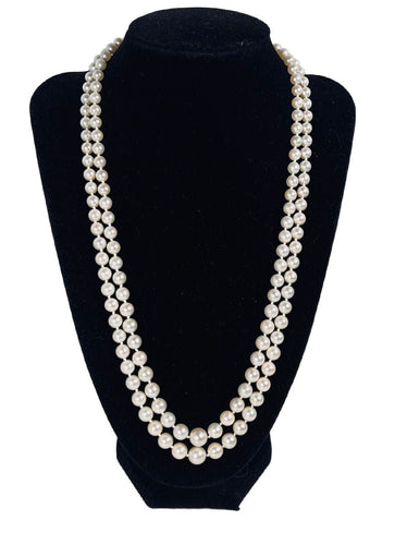Collier Collier double rangs perles de culture AKOYA fermoir or blanc 53,5 CM 58 Facettes