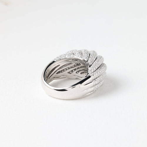 Bague 55.5 BAGUE PAVEE DE DIAMANTS EN OR GRIS 18K 58 Facettes