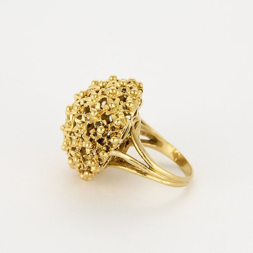 Bague 53 Bague dôme en or jaune 58 Facettes COL3141