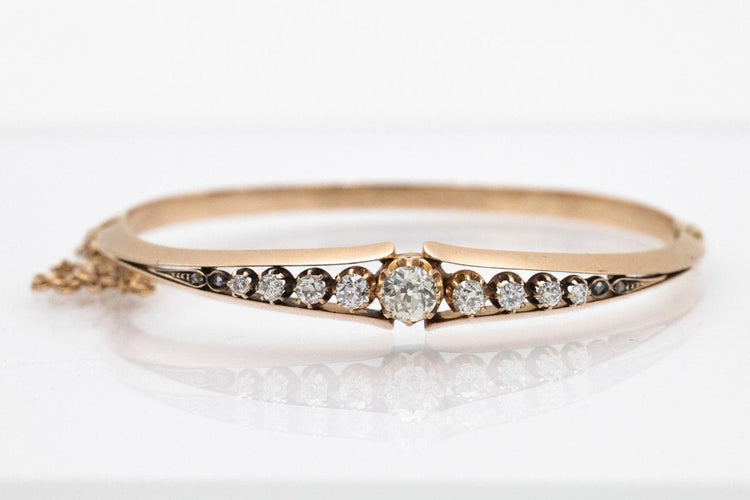 Bracelet Bracelet ancien en or jaune avec diamants (de 1,53 ct), Europe occidentale, début XXe 58 Facettes 10275