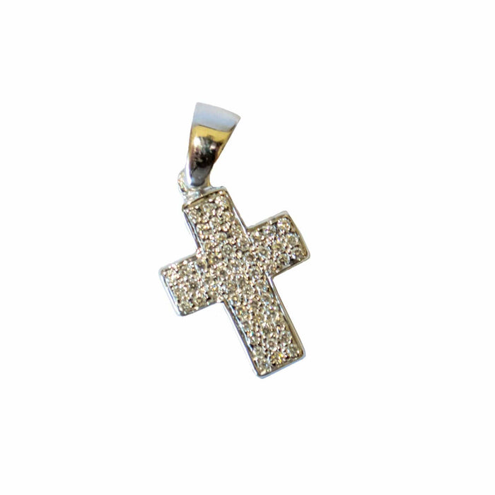 Pendentif croix en or avec diamants 58 Facettes Q160B