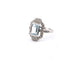 Bague 54 Bague en or blanc avec aigue-marine et diamants 58 Facettes