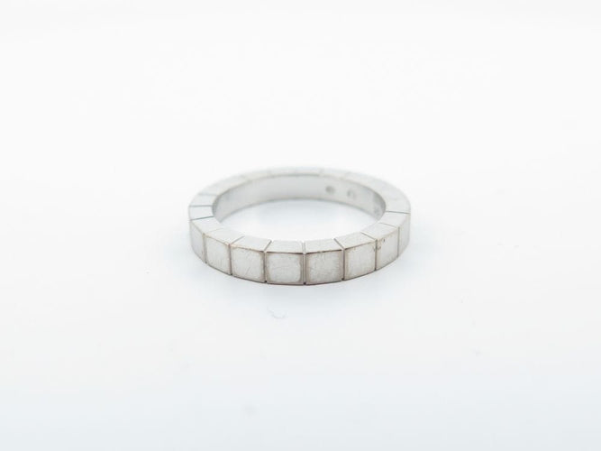 Bague 51 bague CARTIER lanieres b4058751 taille 51 or blanc 18k diamant 0.05ct 58 Facettes 249804