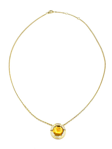 Collier CHAUMET. Collection "Class one croisière", collier or, citrine et diamants 58 Facettes