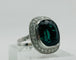Bague 55 Bague en platine avec diamants et tourmaline naturelle 58 Facettes 50248