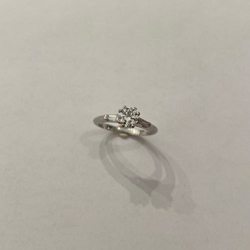 Bague 57 Bague de fiançailles or blanc diamant 58 Facettes