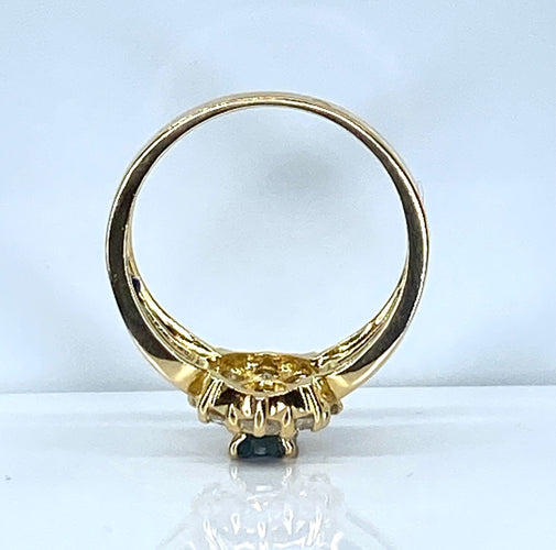 Bague 52 Bague jonc marguerite en or jaune 18 carats en saphirs et diamants 58 Facettes AB573