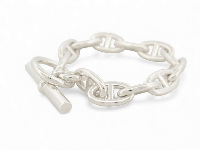 bracelet HERMES chaine d'ancre gm h101672b 12 maillons argent 70gr