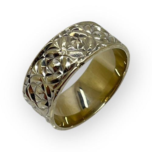 Prsten široký kroužek z bílého zlata 