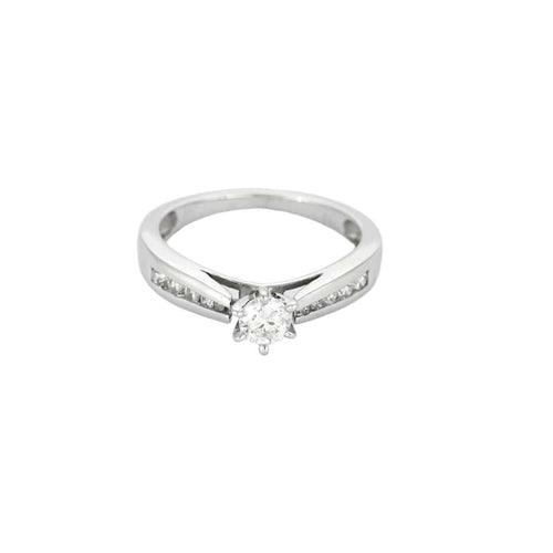 Bague 52.5 Bague solitaire or blanc diamants 58 Facettes LP1250/BET