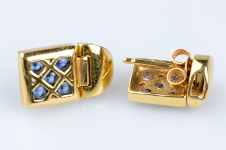 Boucles d'oreilles Boucles d'oreilles 18 carats Or jaune 0.20ct Saphir 58 Facettes BOVISAPH-107