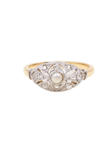 Bague 52 Bague Belle Epoque diamants perle fine 58 Facettes 1199.7