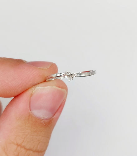 Bague 55 Bague vintage or blanc, trilogie diamants 58 Facettes B01003