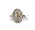 Bague 53 Bague en or jaune 18 carats et argent avec diamants 58 Facettes