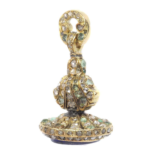 Montre L'âge d'or du romantisme : le sceau victorien en diamants et émeraudes 58 Facettes 20155-0504