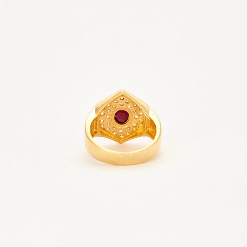 Bague 51 Bague vintage en or jaune, diamants et rubis cabochon 58 Facettes 3032