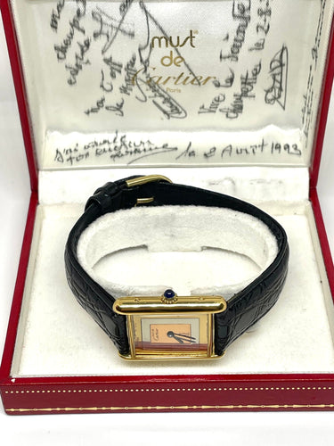 Montre CARTIER - Montre Must tank vermeil GM 58 Facettes