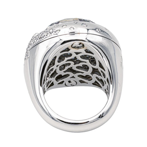 Bague 54 Pascale Bruni Bague  Or blanc Quartz fumé, Diamant, Saphir 58 Facettes 3785007CN