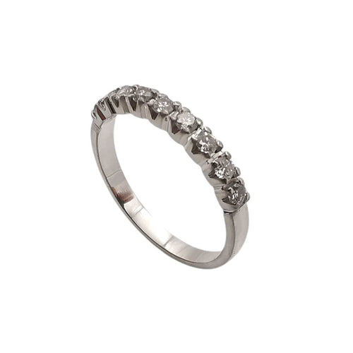 Bague 52 Bague Alliance en or blanc et diamants 58 Facettes