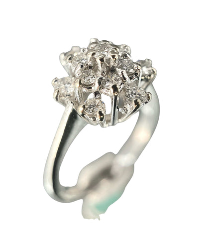 Bague 48.5 Bague fleur or blanc diamants 58 Facettes