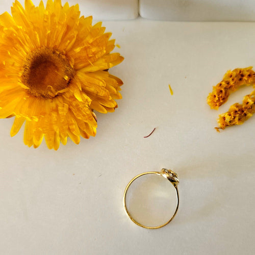 Bague 56 Bague marguerite or jaune émeraude diamants 58 Facettes MG10