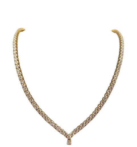 Collier Collier rivière or jaune et environ 12 carats de diamants 58 Facettes 240486