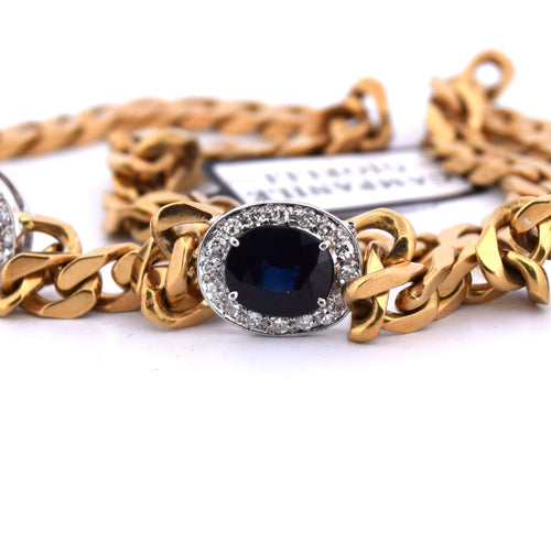 Collier Années 1960 - Collier en or 18 carats - Saphirs et diamants 58 Facettes