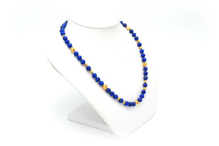 Collier Collier contemporain en or jaune 18 carats et lapis lazuli 58 Facettes B286