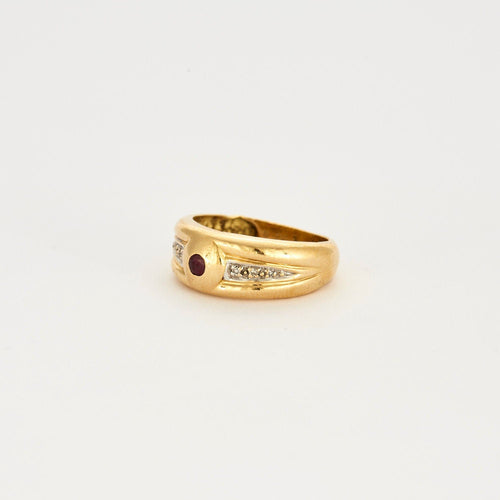 Bague 53.5 Bague or jaune rubis diamants 58 Facettes LP636/12