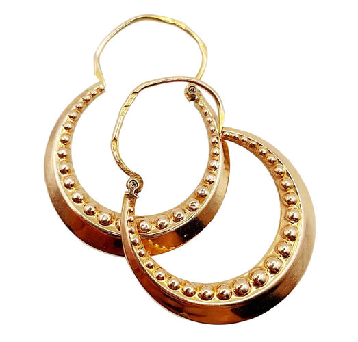 Boucles d'oreilles Créoles vintage art déco or rose 58 Facettes A05806