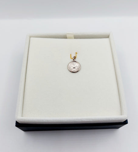 Pendentif AUGIS - Pendentif médaille d'amour or blanc  "+ qu'hier - que demain" - L'Originale Mini 58 Facettes G4350X0000