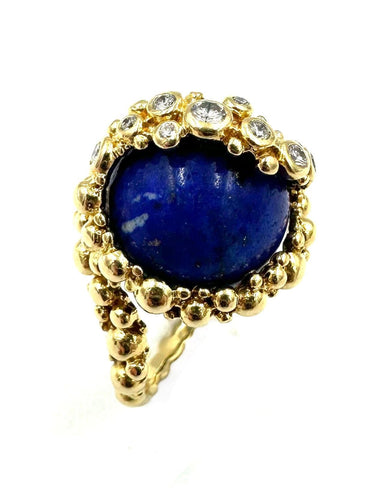 Bague GILBERT ALBERT. Bague or jaune 18K, diamants et billes interchangeables 58 Facettes