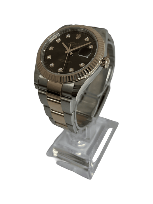 ROLEX - Datejust 41 mm Everose chocoladekleurige wijzerplaatdiamanten