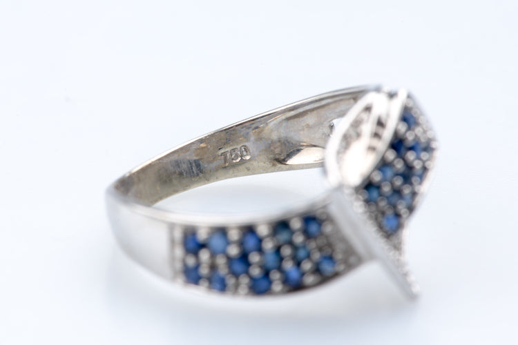 Bague 54 Bague or jaune, saphirs et diamants – 0,48 ct de saphir & 0,22 ct de diamant 58 Facettes BG41200111-107