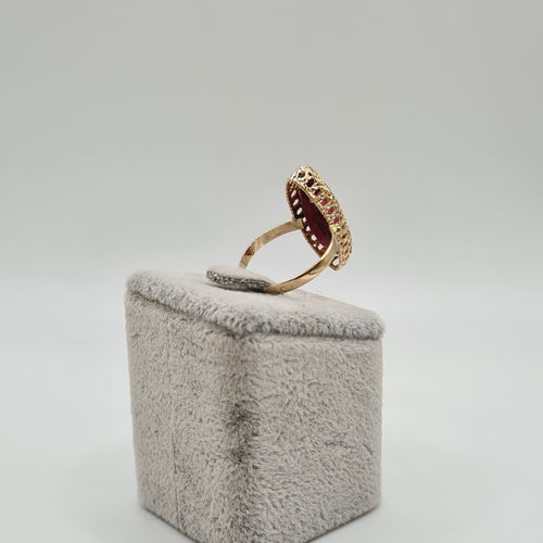 Bague 57 Bague or rose sertie d'une pierre rose 58 Facettes