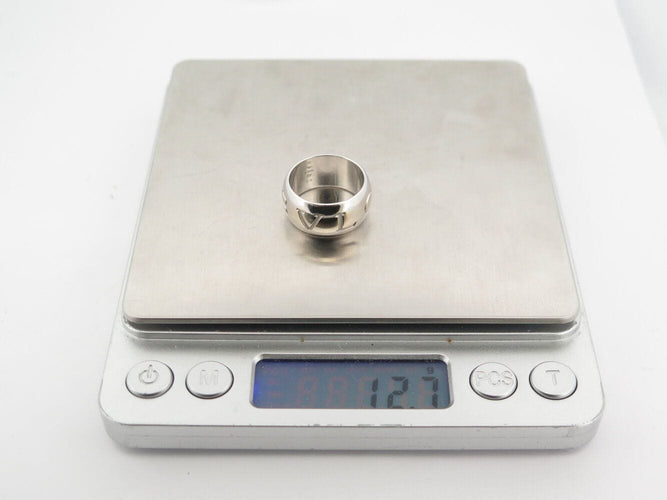 Bague 54 bague BULGARI monologo en or blanc 18k 12.7gr t54  750 58 Facettes 270147