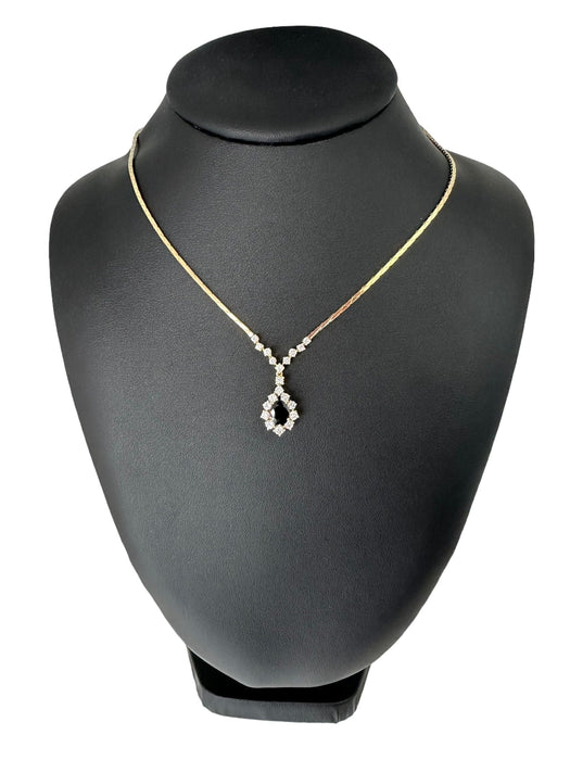 Collier Collier pendentif en or jaune avec diamants et saphirs 58 Facettes