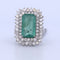 Bague 56 BAGUE PLATINE avec émeraude et diamants - DECO' 58 Facettes