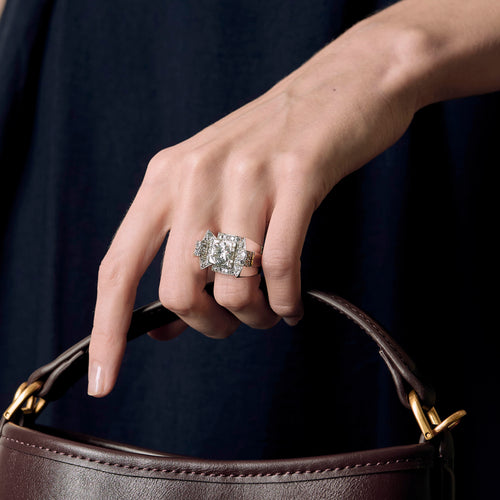 Bague 50 Spectaculaire Bague Art Déco en platine et diamant 2,54cts 58 Facettes 58FC7-1