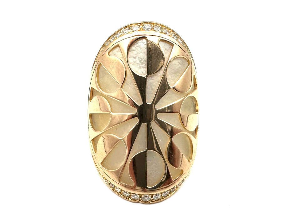 Bague 54 BULGARI - Collection Intarsio bague en or rose nacre et diamants 58 Facettes