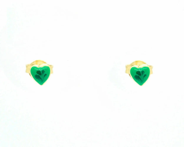 Boucles d'oreilles Boucles d'oreilles en forme de cœur en or jaune et émail 58 Facettes 10328