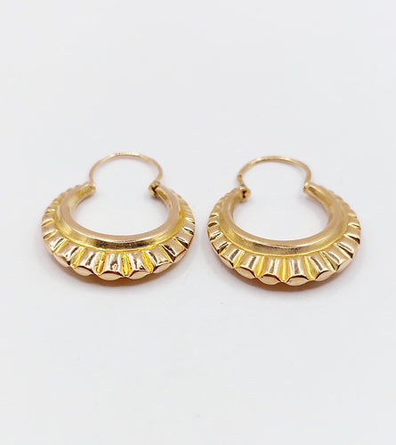 Boucles d'oreilles Créoles style Art Déco or rose 58 Facettes A06260