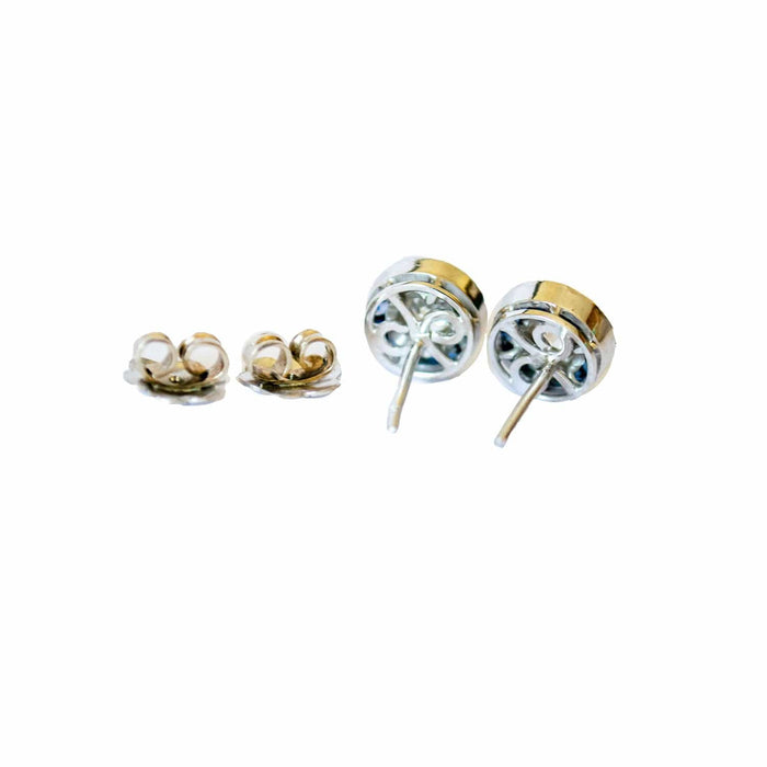 Boucles d'oreilles boucles d'oreilles en platine avec diamants et saphirs 58 Facettes Q97B