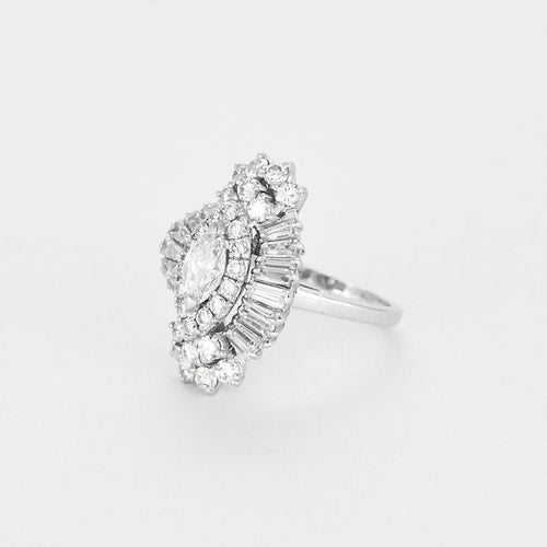 Bague 52 Bague en platine et diamants 58 Facettes LJ22 -114