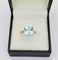 Bague 50 Bague en or avec topaze bleu clair 58 Facettes