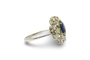 Bague 55 Bague marguerite or blanc saphir et diamants 58 Facettes 00032901