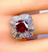 Bague 54 Bague or blanc, magnifique rubis 2,24 carats non chauffé et diamants 58 Facettes AB417