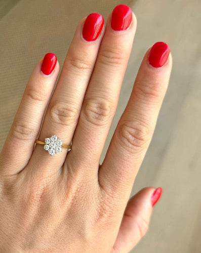 Bague Bague marguerite diamant 58 Facettes 1